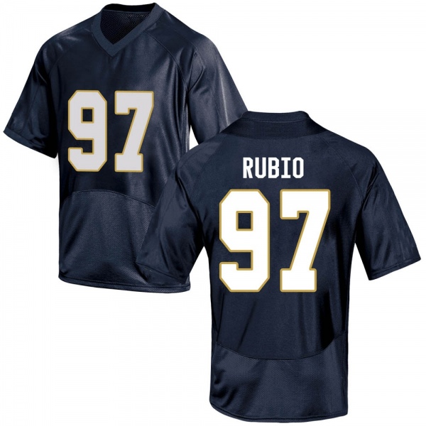 Gabriel Rubio Notre Dame Fighting Irish NCAA Youth #97 Navy Blue Game College Stitched Football Jersey WTU1455OF